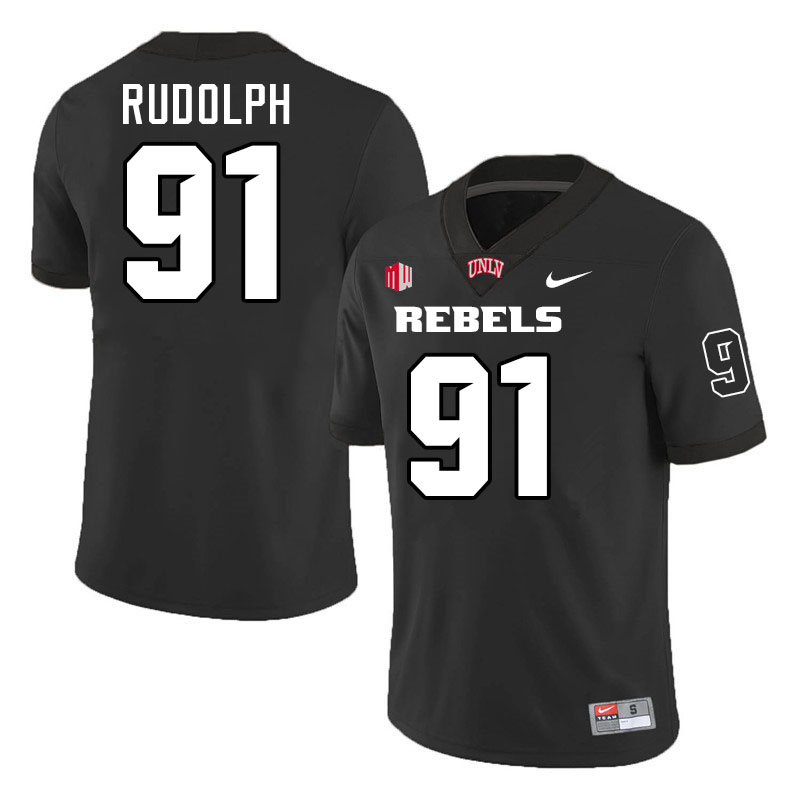#91 Elias Rudolph UNLV Rebels College Football Jersey Stitched-Black